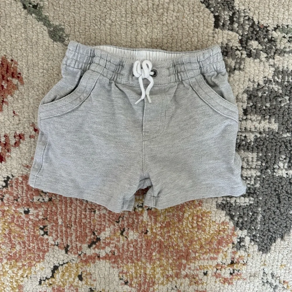 Ralph Lauren 12 Month Baby Boy Gray Knit Oxford Pull On Shorts